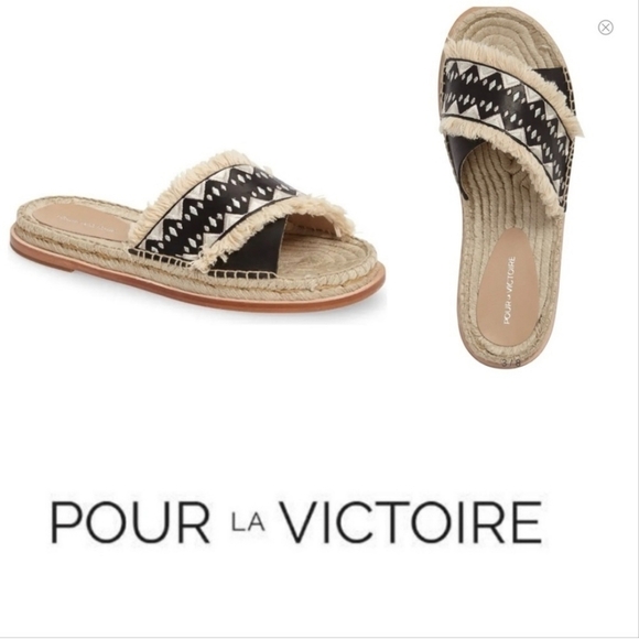 Pour La Victoire Womens Pikko Espadrille Flats Sandals boho shoes sz 7.5 - Picture 1 of 13